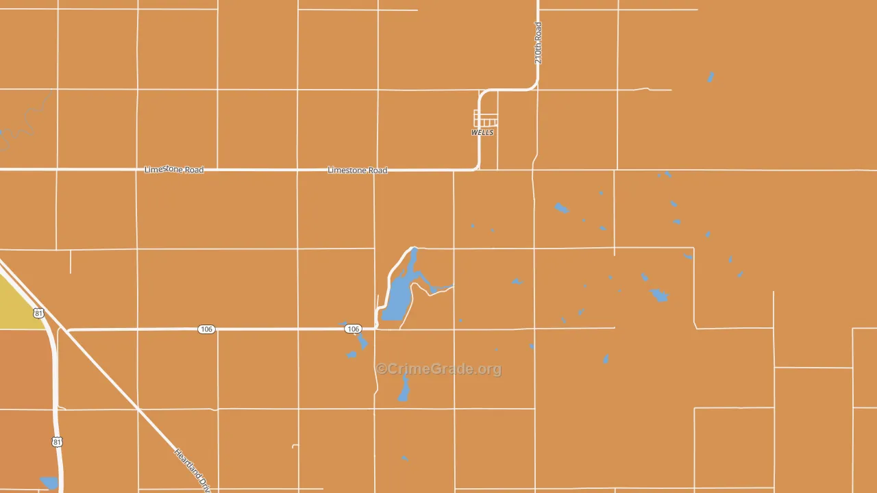 Wells, KS Map of Robbery Rates