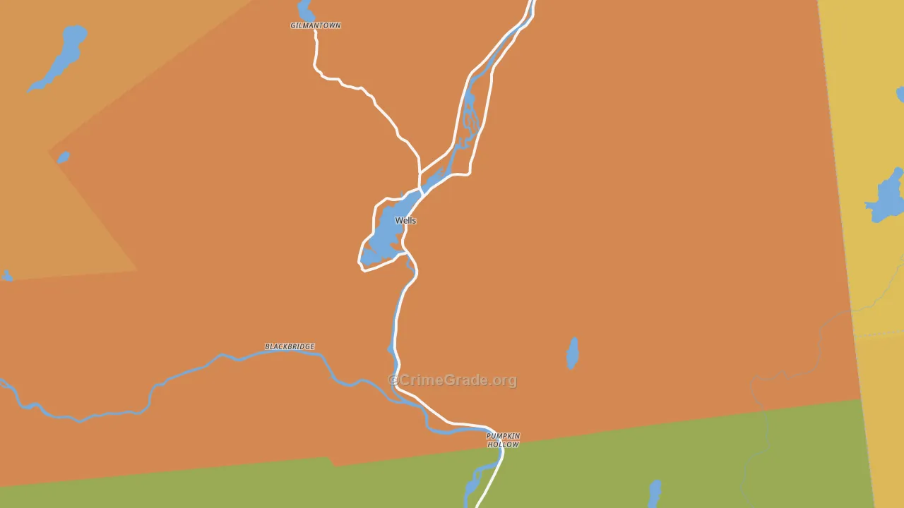 Wells, NY Map of Robbery Rates