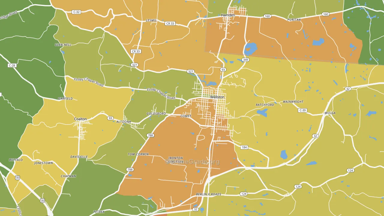Wellston, OH Map of Robbery Rates
