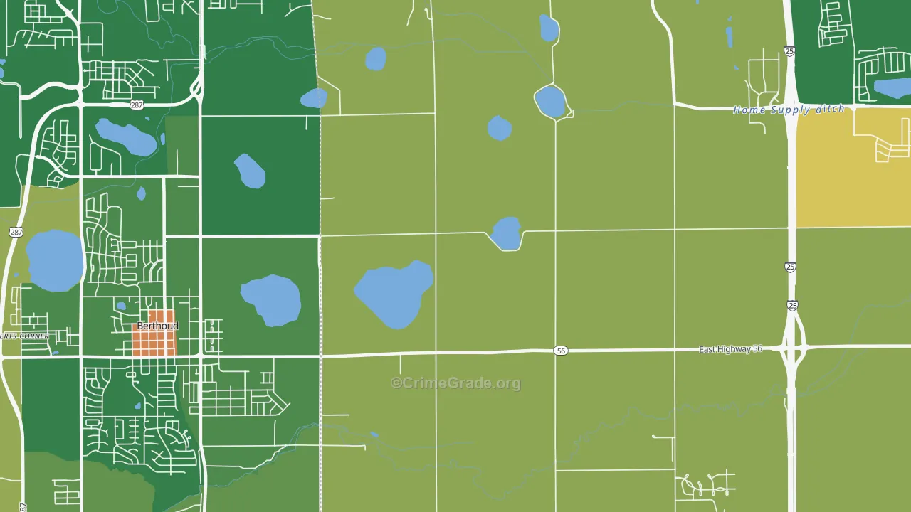 Welty, CO Map of Robbery Rates