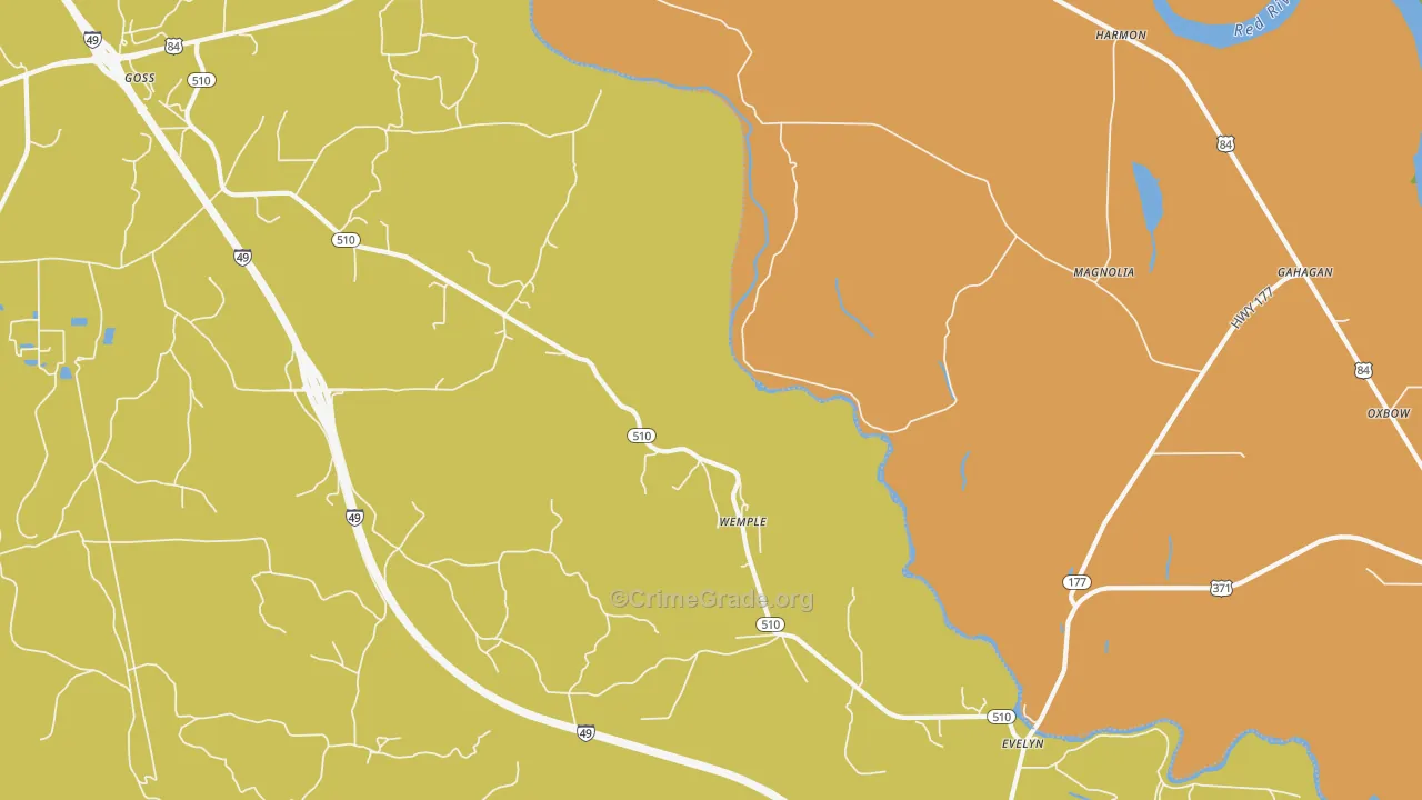 Wemple, LA Map of Robbery Rates