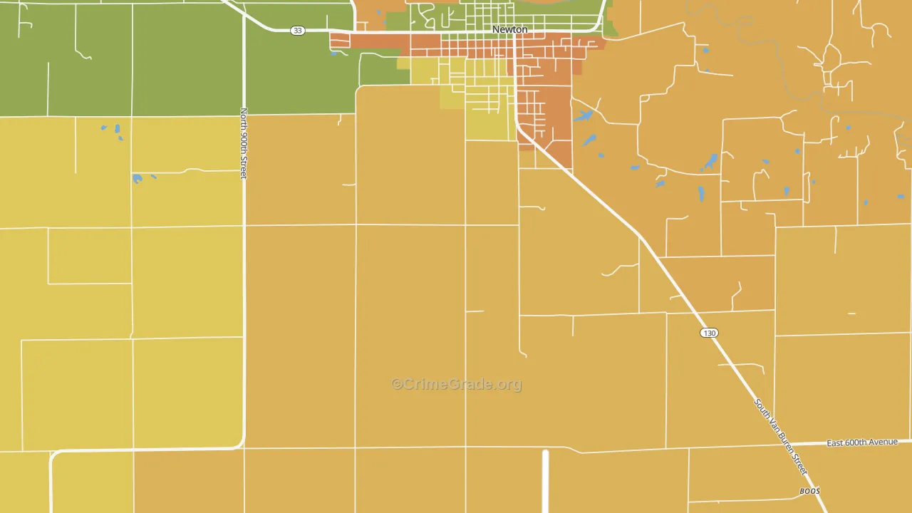 Wendelin, IL Map of Robbery Rates