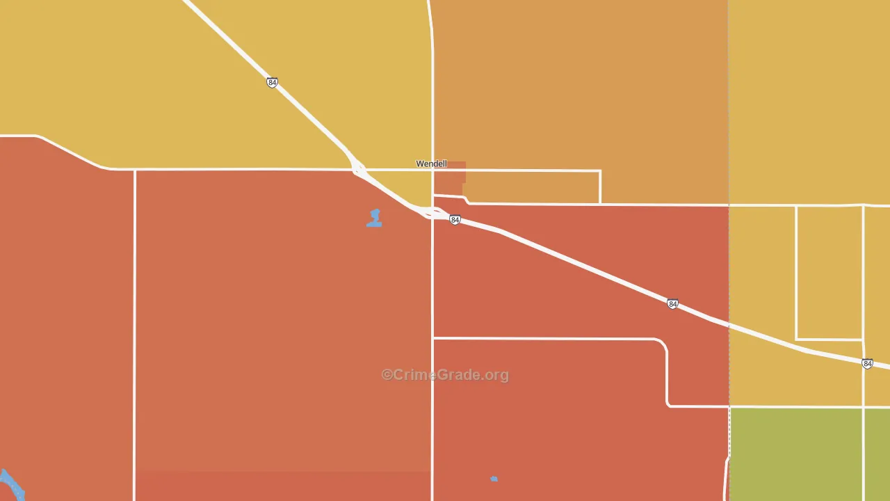 Wendell, ID Map of Robbery Rates