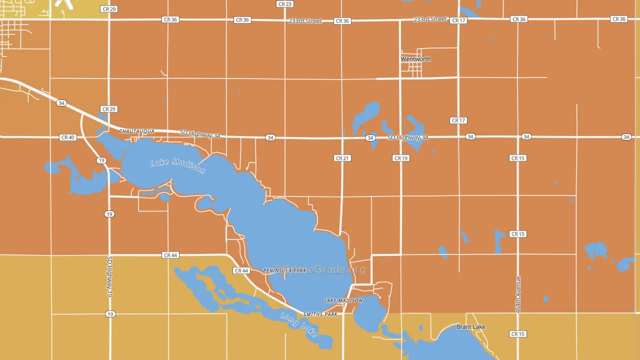 Wentworth, SD Map of Robbery Rates