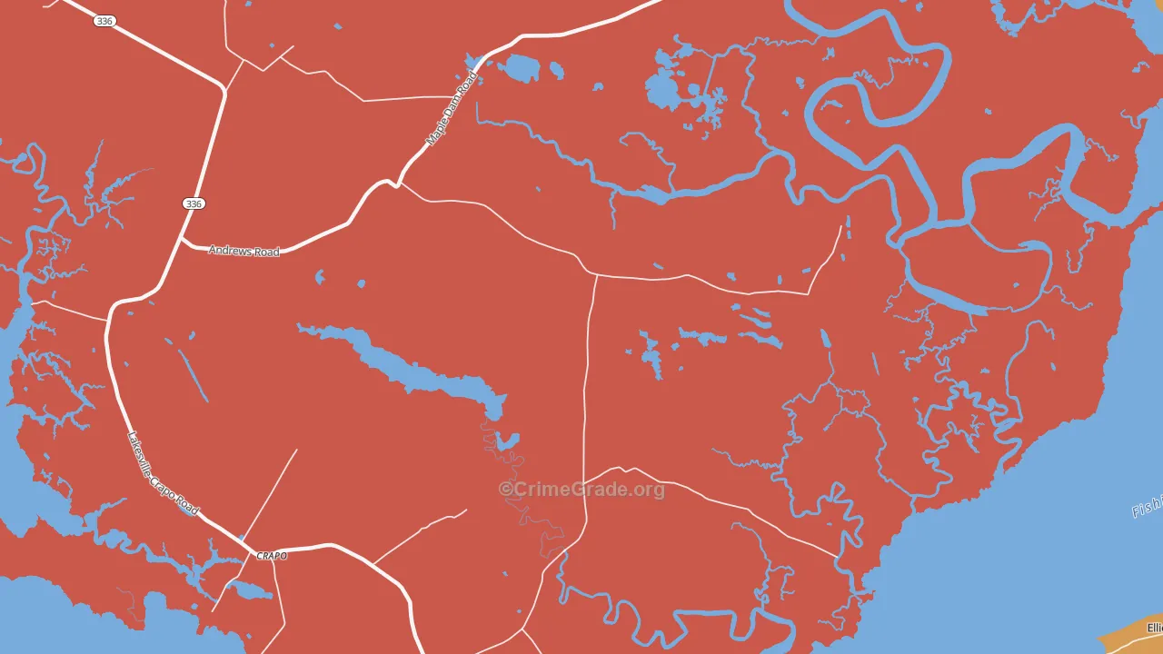 Wesley, MD Map of Robbery Rates