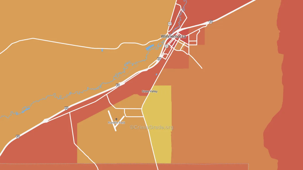 Weso, NV Map of Robbery Rates