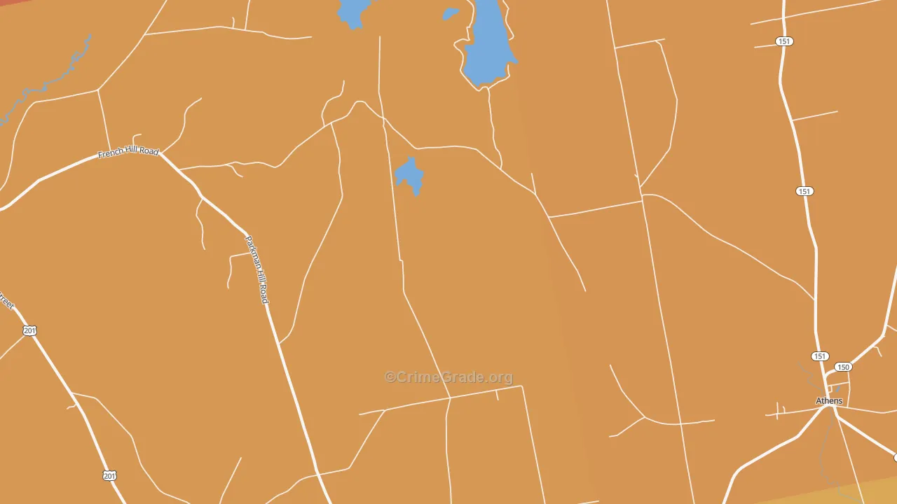 West Athens, ME Map of Robbery Rates