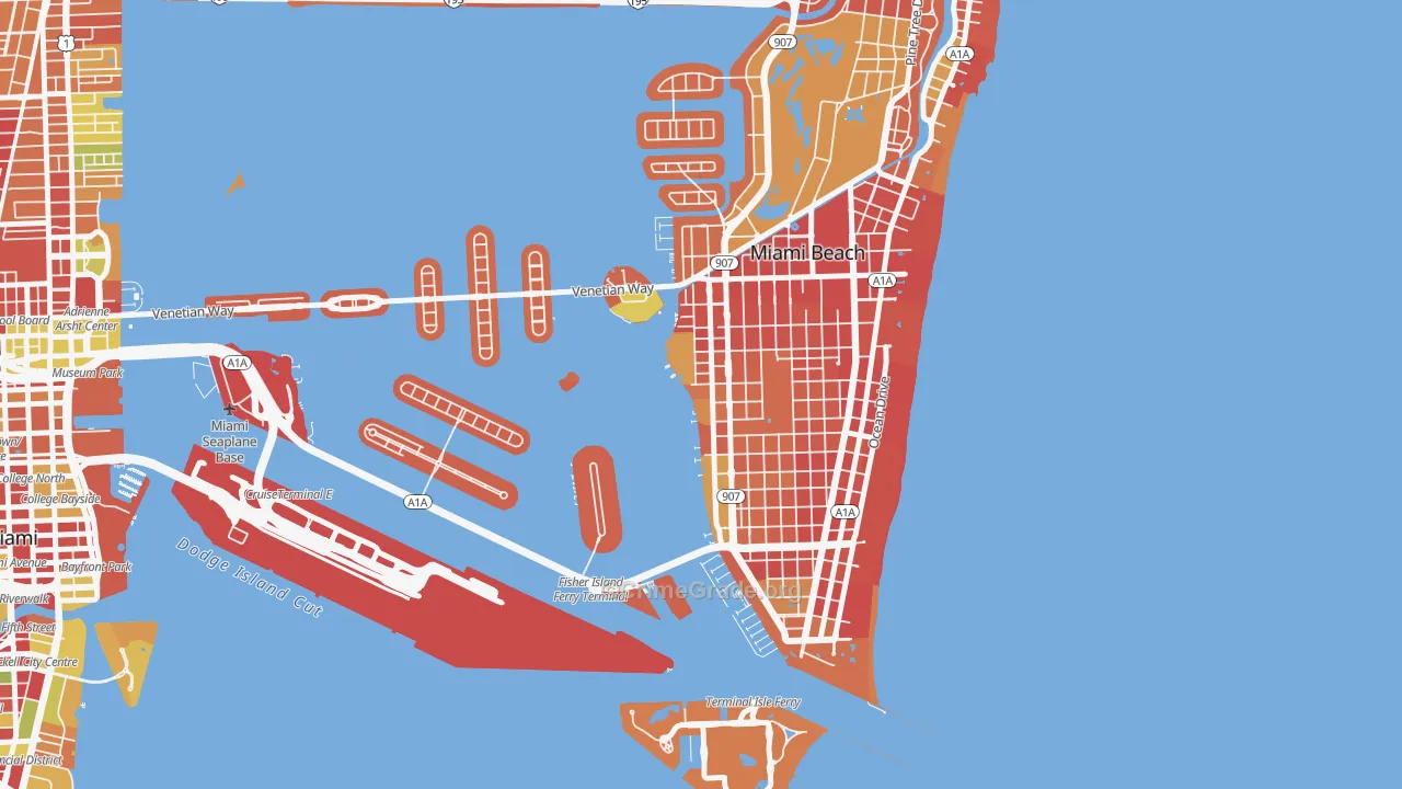 West Avenue, Miami Beach, FL Map of Robbery Rates