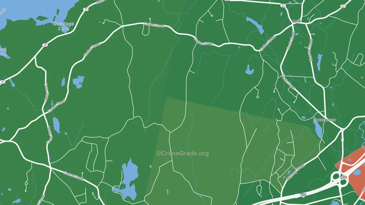 West Berlin, MA Map of Robbery Rates