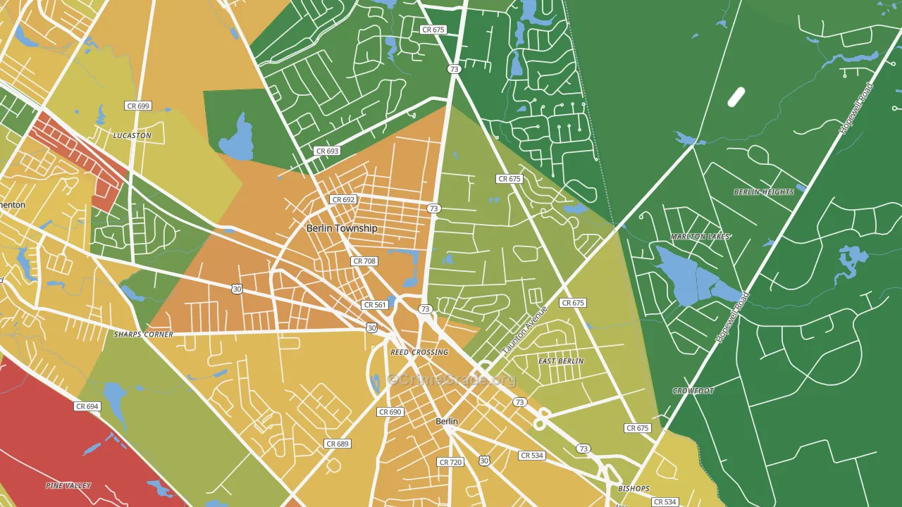 West Berlin, NJ Map of Robbery Rates