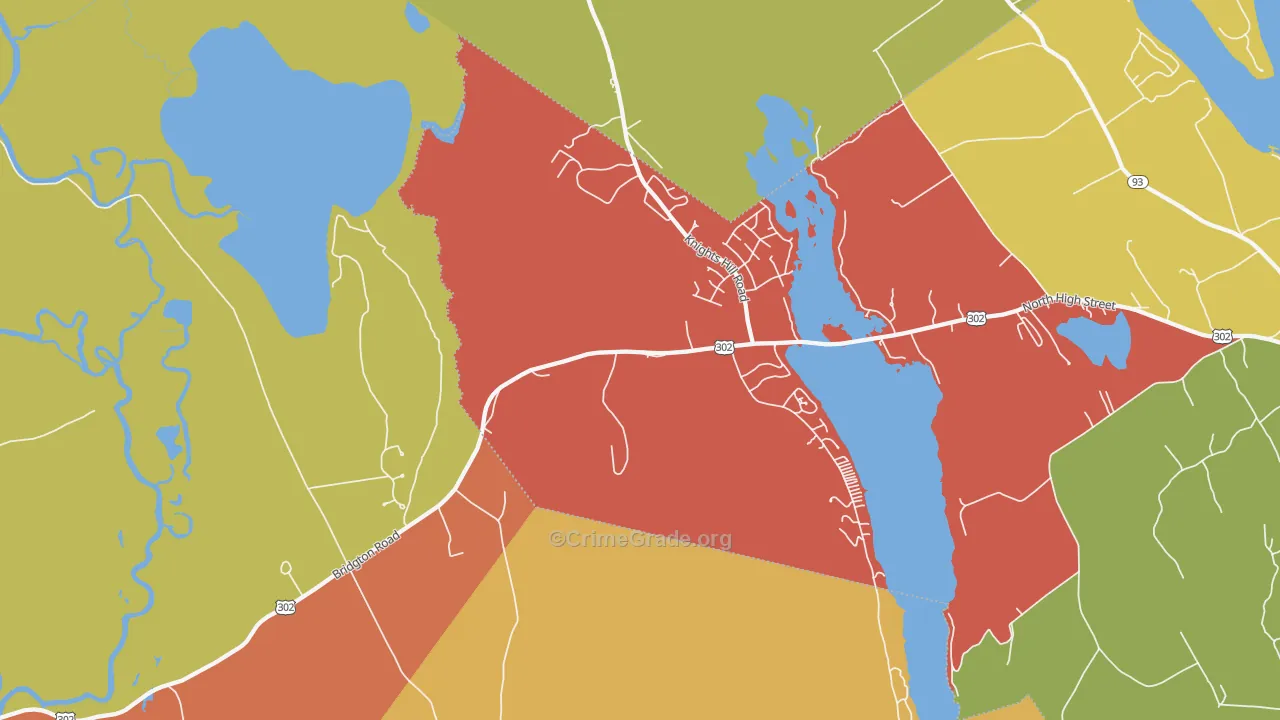 West Bridgton, ME Map of Robbery Rates