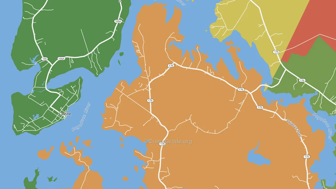 West Brooksville, ME Map of Robbery Rates