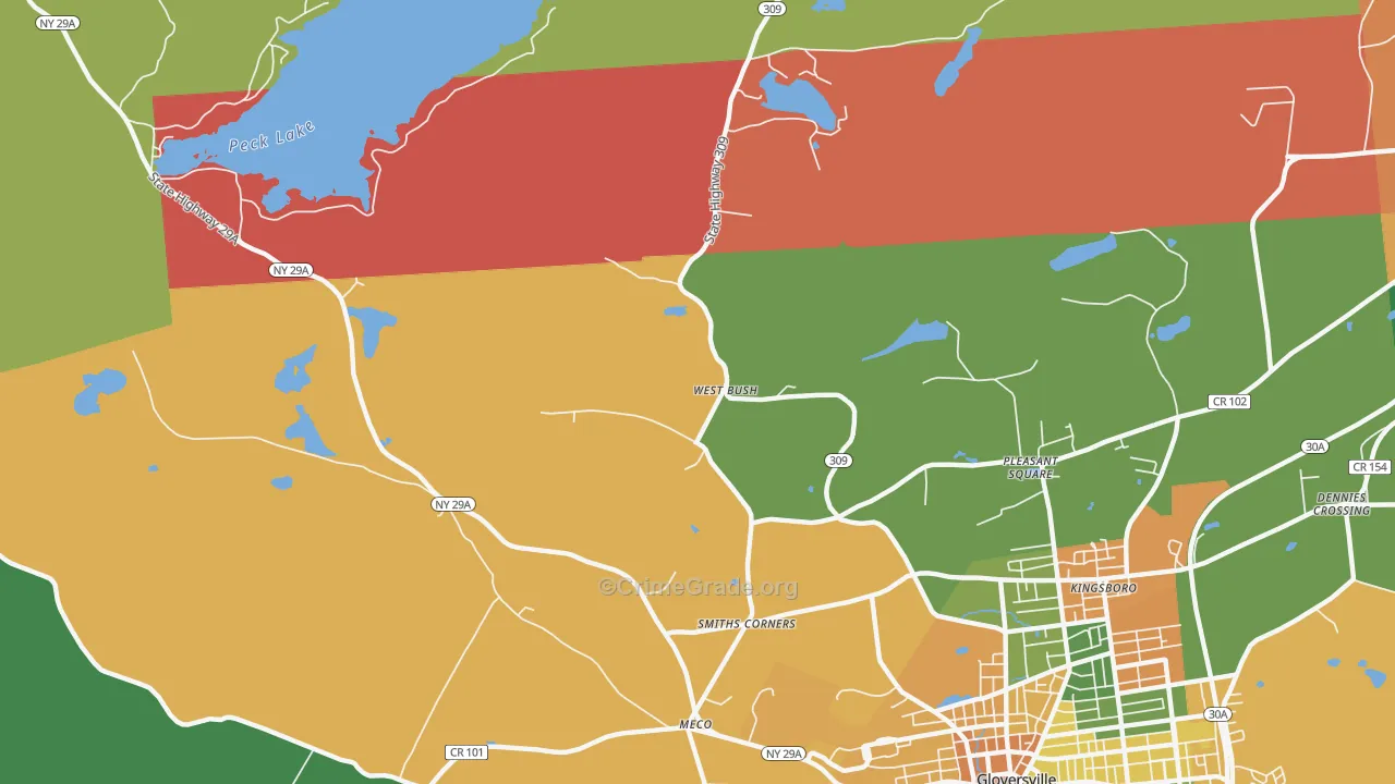 West Bush, NY Map of Robbery Rates