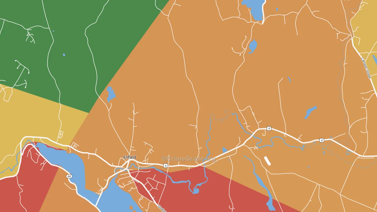 West Canaan, NH Map of Robbery Rates
