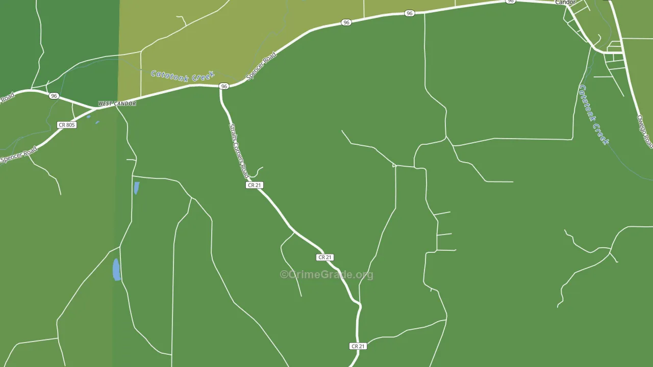 West Candor, NY Map of Robbery Rates