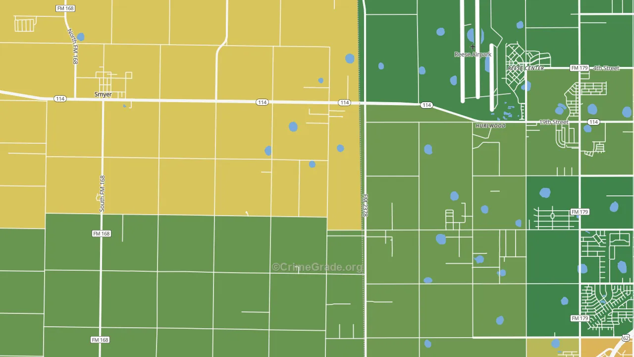 West Carlisle, TX Map of Robbery Rates