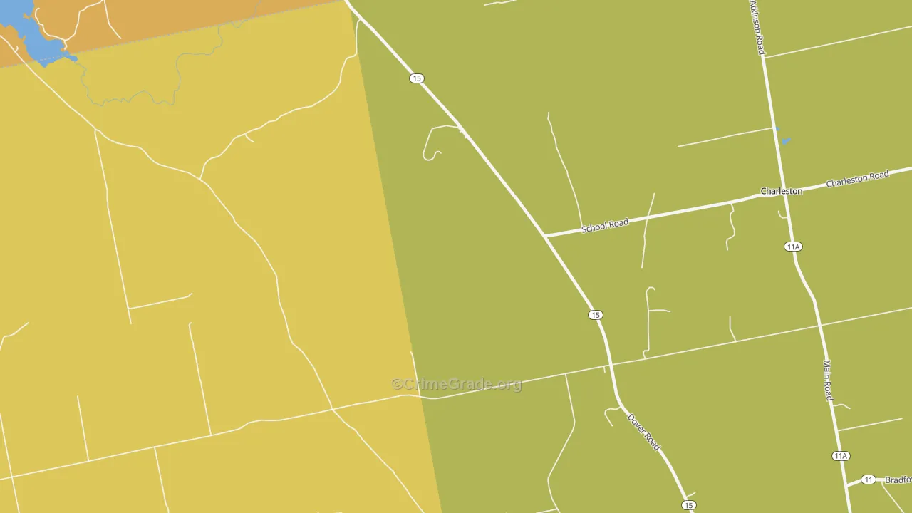 West Charleston, ME Map of Robbery Rates