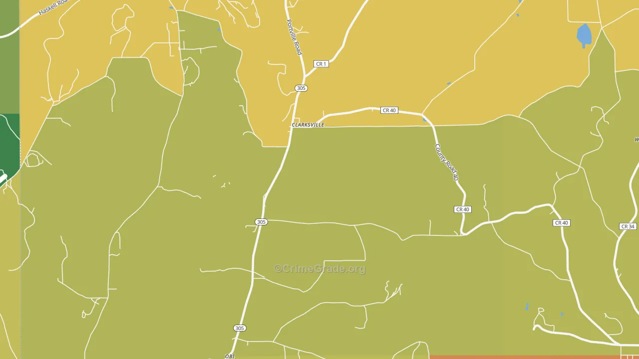 West Clarksville, NY Map of Robbery Rates