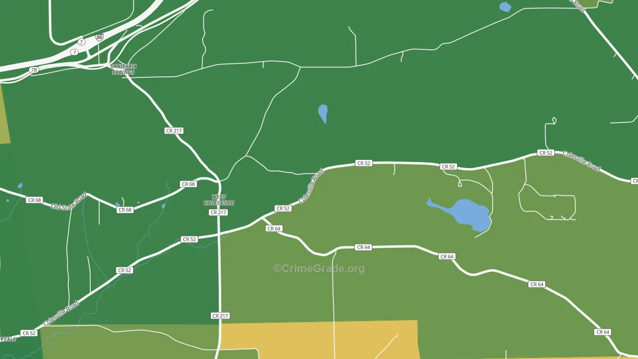 West Colesville, NY Map of Robbery Rates