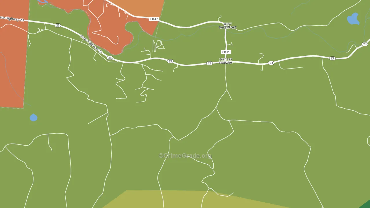 West Davenport, NY Map of Robbery Rates