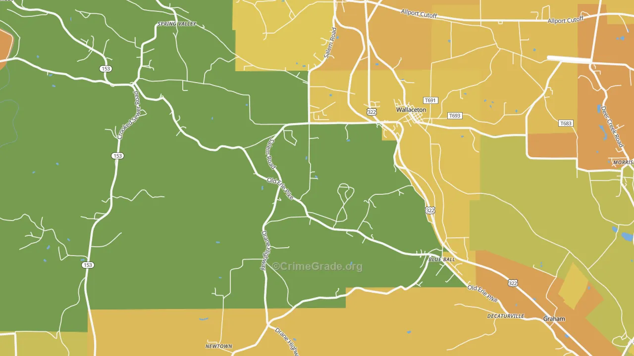 West Decatur, PA Map of Robbery Rates