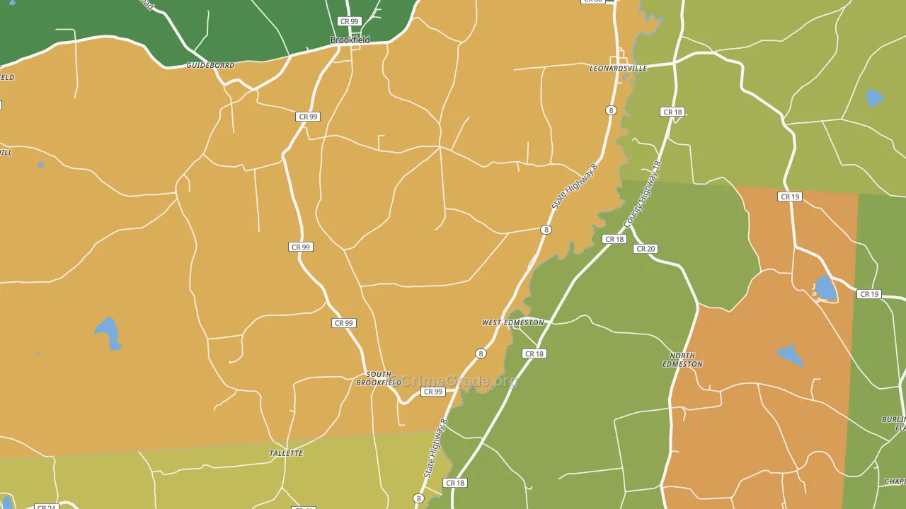 West Edmeston, NY Map of Robbery Rates