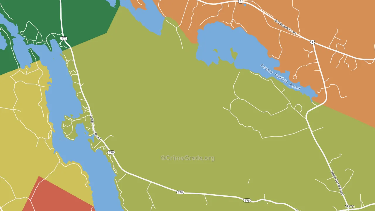 West Ellsworth, ME Map of Robbery Rates