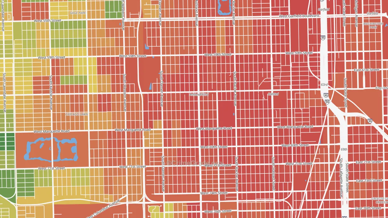 West Englewood, Chicago, IL Map of Robbery Rates
