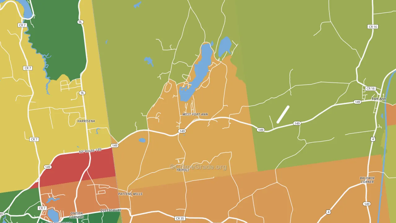 West Fort Ann, NY Map of Robbery Rates