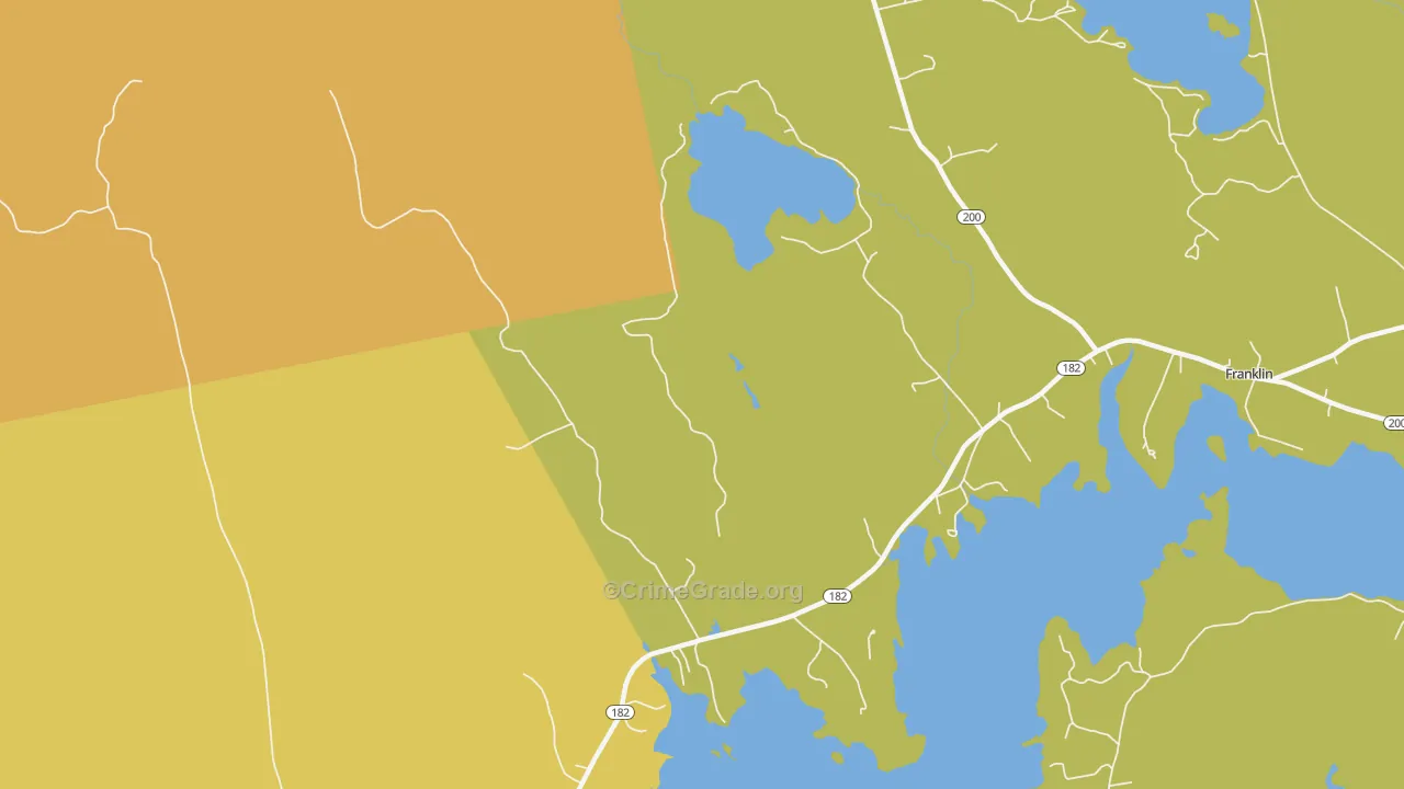 West Franklin, ME Map of Robbery Rates