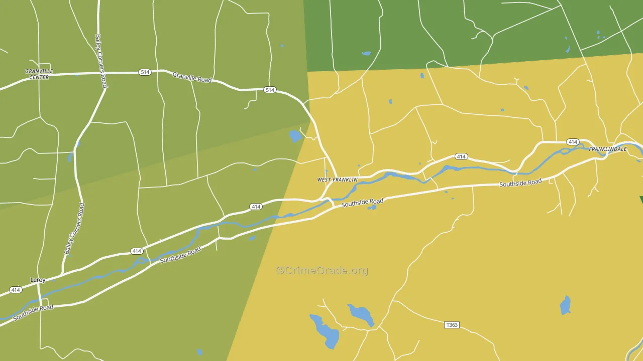 West Franklin, PA Map of Robbery Rates