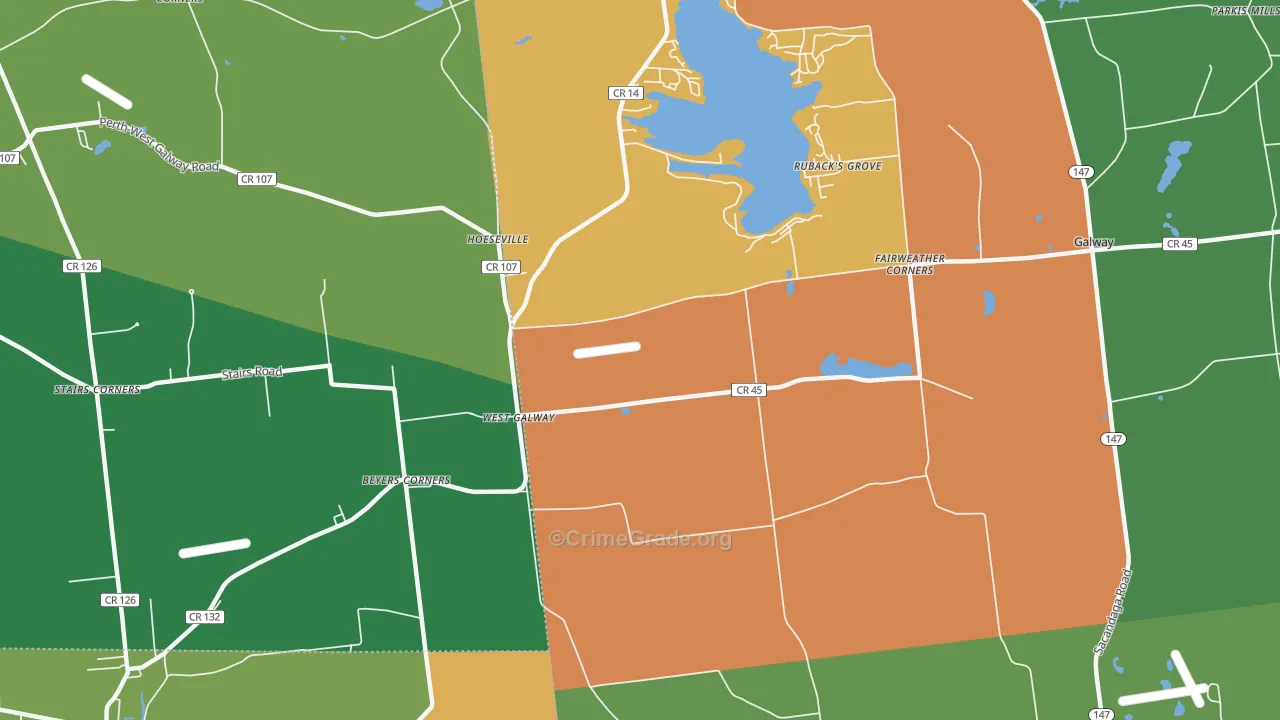 West Galway, NY Map of Robbery Rates