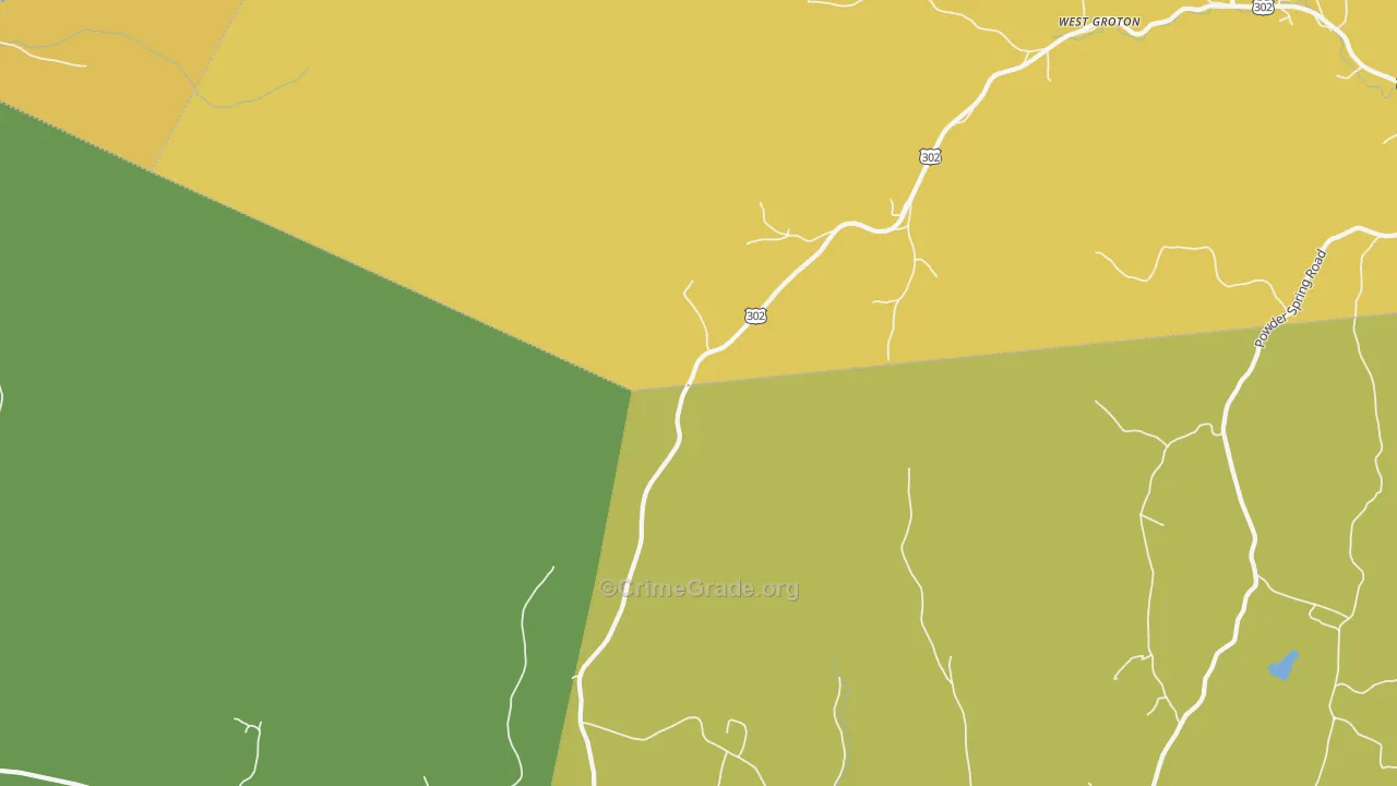West Groton, VT Map of Robbery Rates
