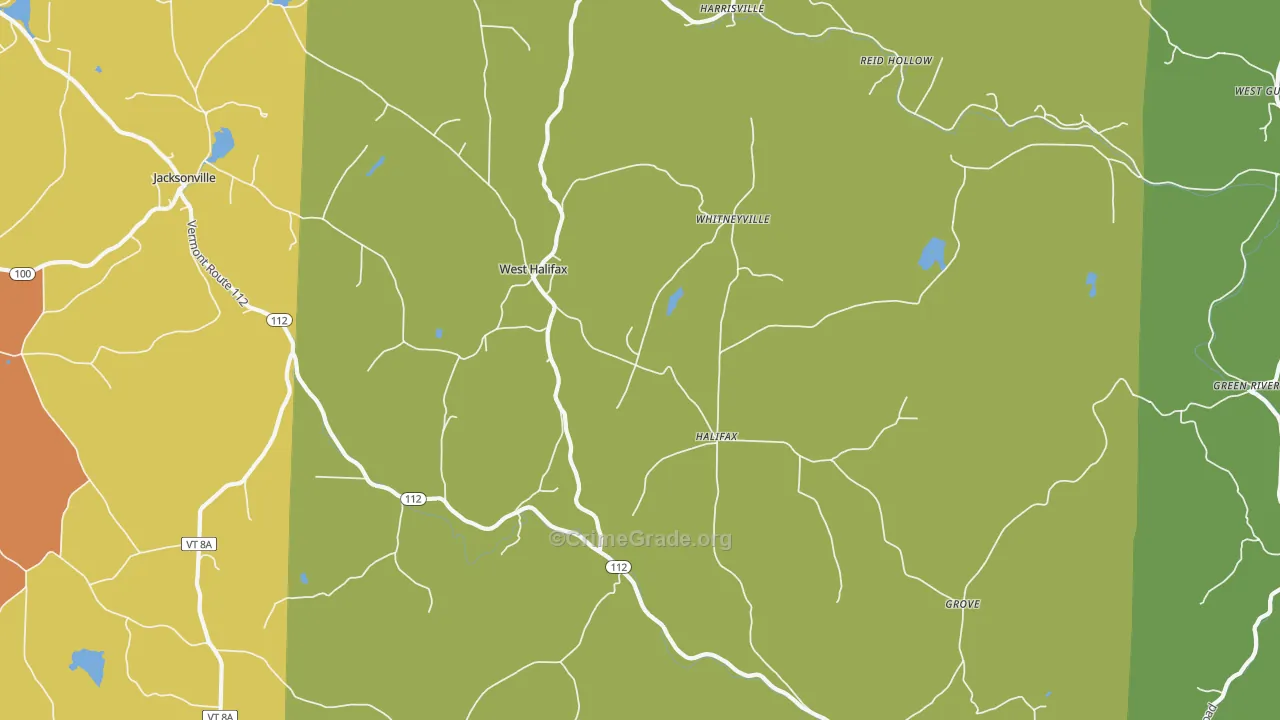 West Halifax, VT Map of Robbery Rates