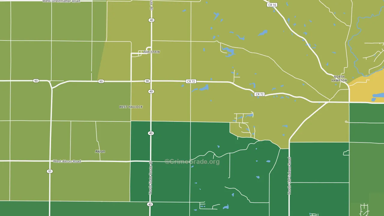 West Hallock, IL Map of Robbery Rates