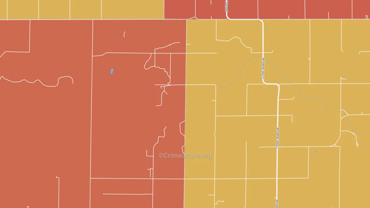 West Hamilton, KS Map of Robbery Rates