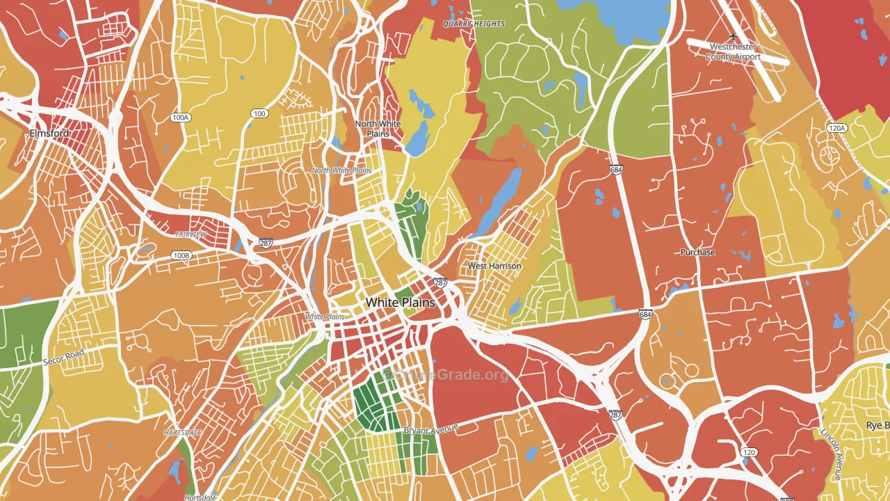 West Harrison, NY Map of Robbery Rates