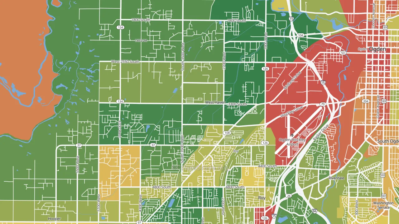 West Haven, UT Map of Robbery Rates