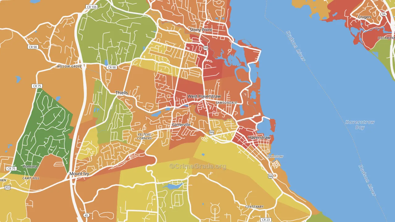 West Haverstraw, NY Map of Robbery Rates