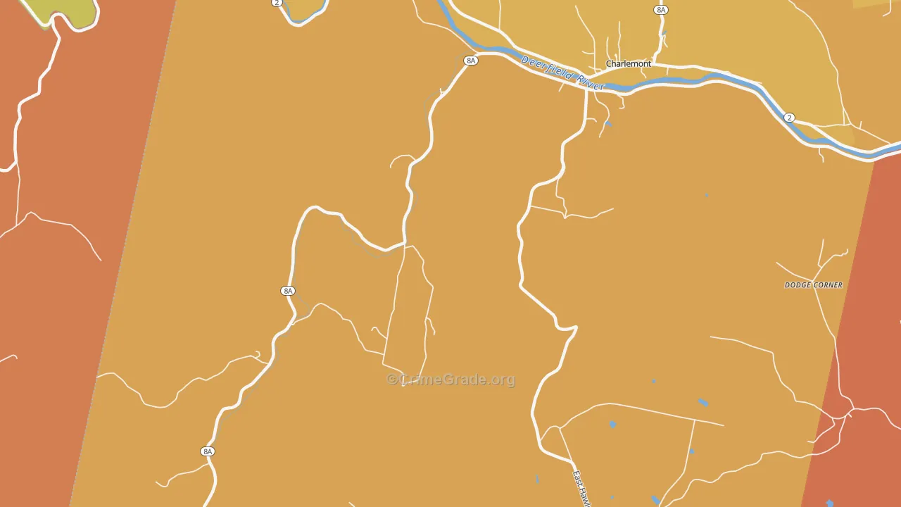West Hawley, MA Map of Robbery Rates