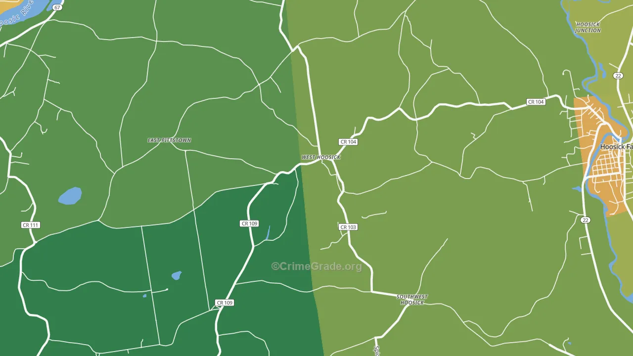 West Hoosick, NY Map of Robbery Rates