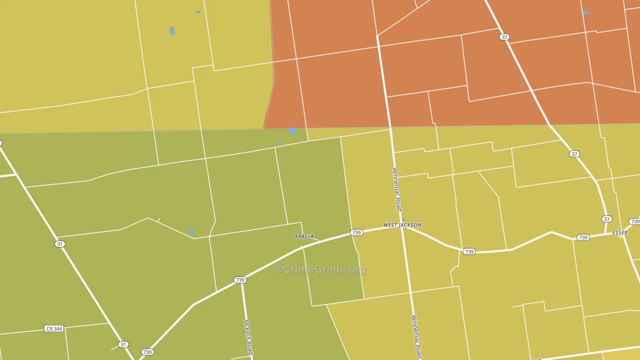 West Jackson, OH Map of Robbery Rates