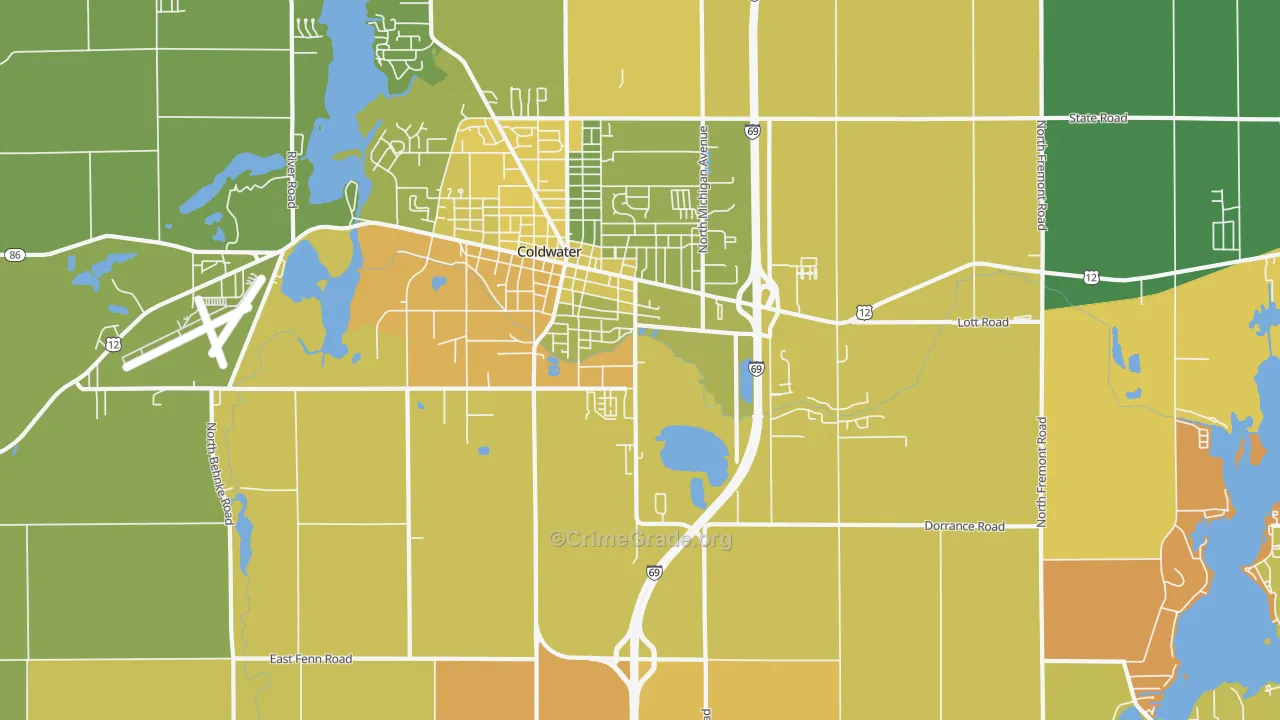 West Kinderhook, MI Map of Robbery Rates