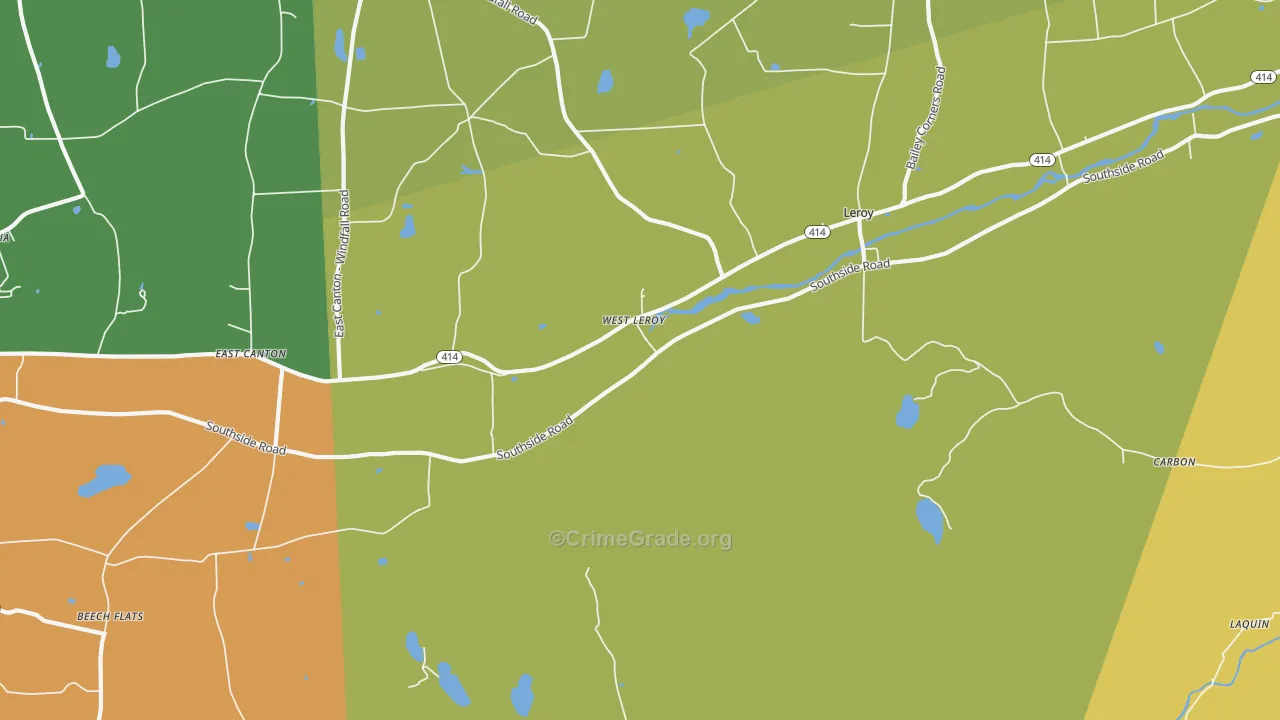 West Leroy, PA Map of Robbery Rates