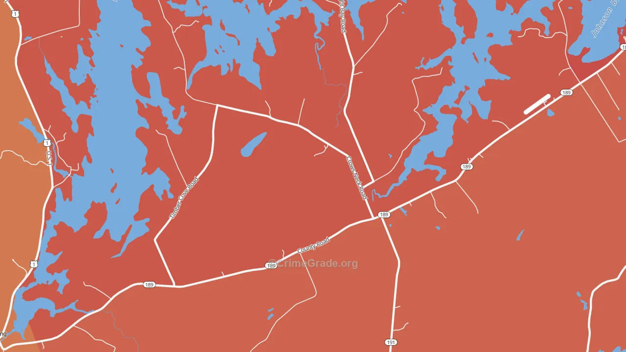 West Lubec, ME Map of Robbery Rates