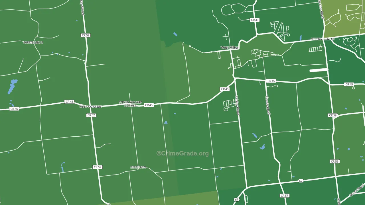 West Milton, NY Map of Robbery Rates