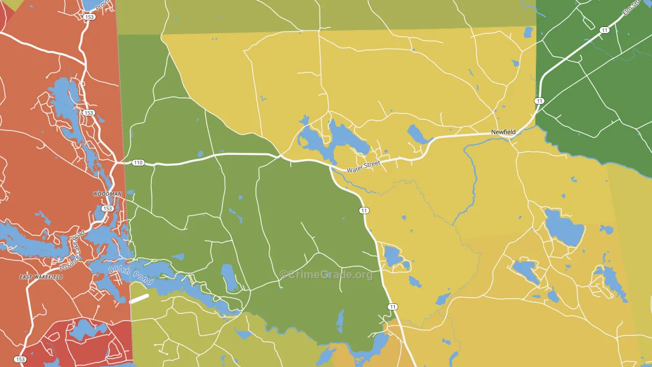 West Newfield, ME Map of Robbery Rates