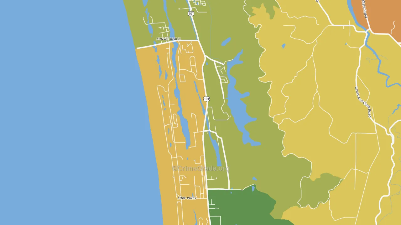 West, OR Map of Robbery Rates