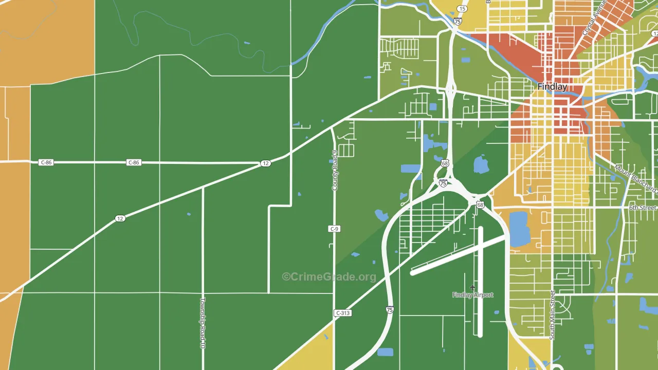 West Park, OH Map of Robbery Rates