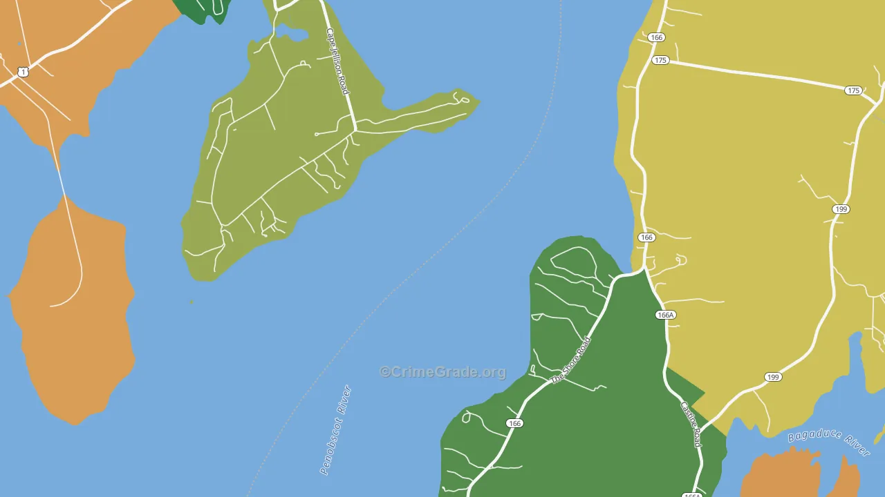 West Penobscot, ME Map of Robbery Rates